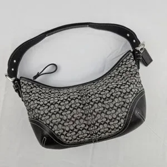 Coach Hobo Black and Gray canvas Women's Bag - Picture 1 of 12